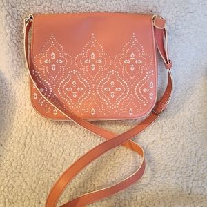 Vera Bradley laser cut saddle crossbody coral bag